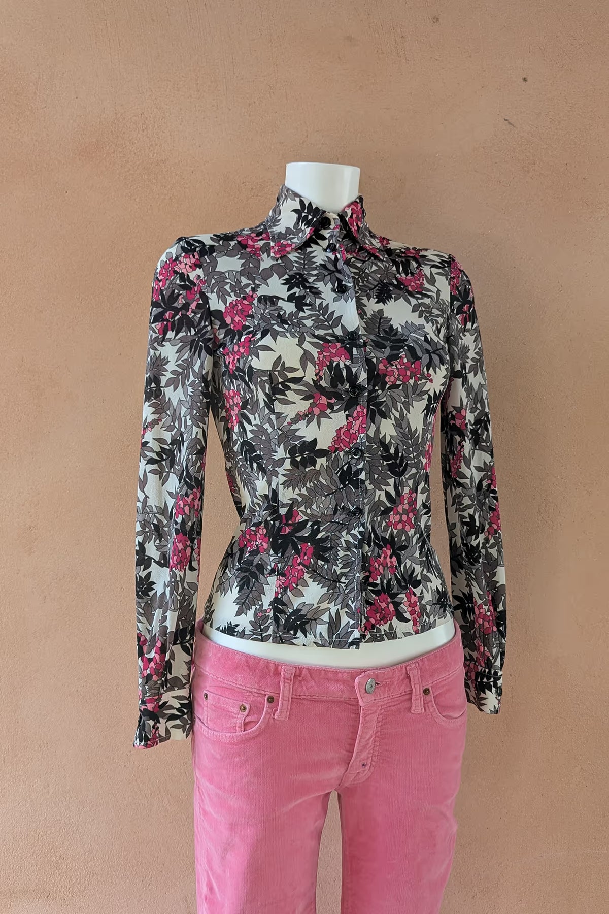 The Luisa Spagnoli Pink Leaf Print Blouse