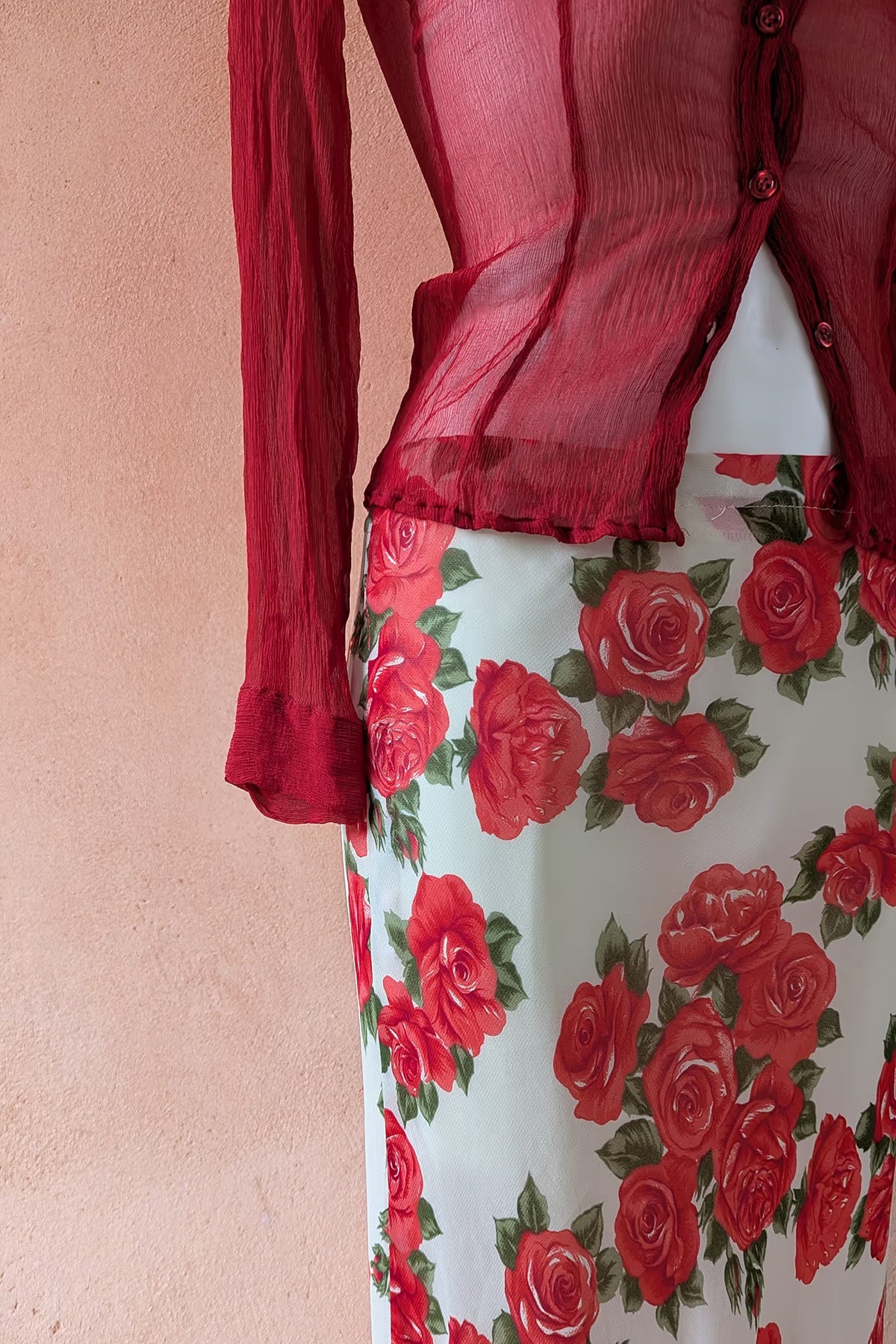 The Max & Co. Burgundy Silk Tie-Neck Blouse