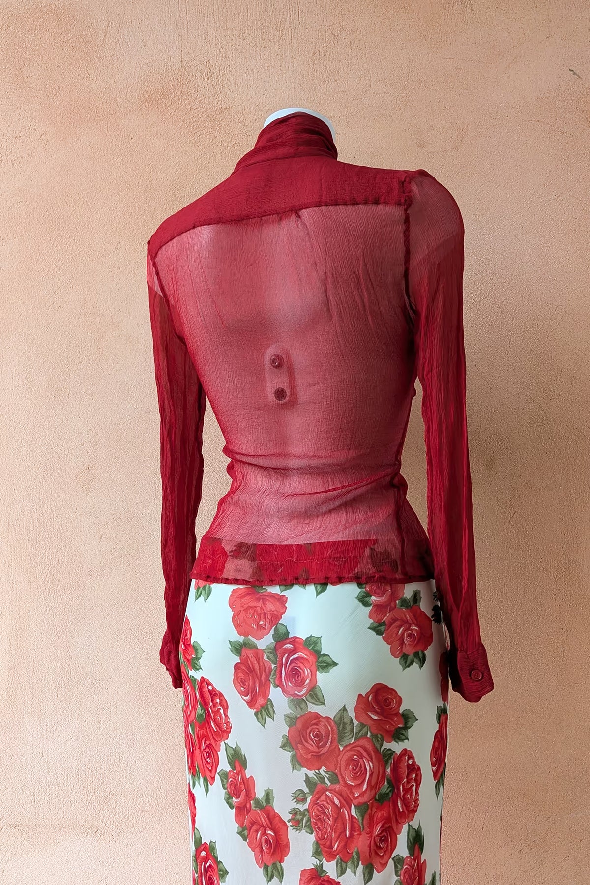 The Max & Co. Burgundy Silk Tie-Neck Blouse