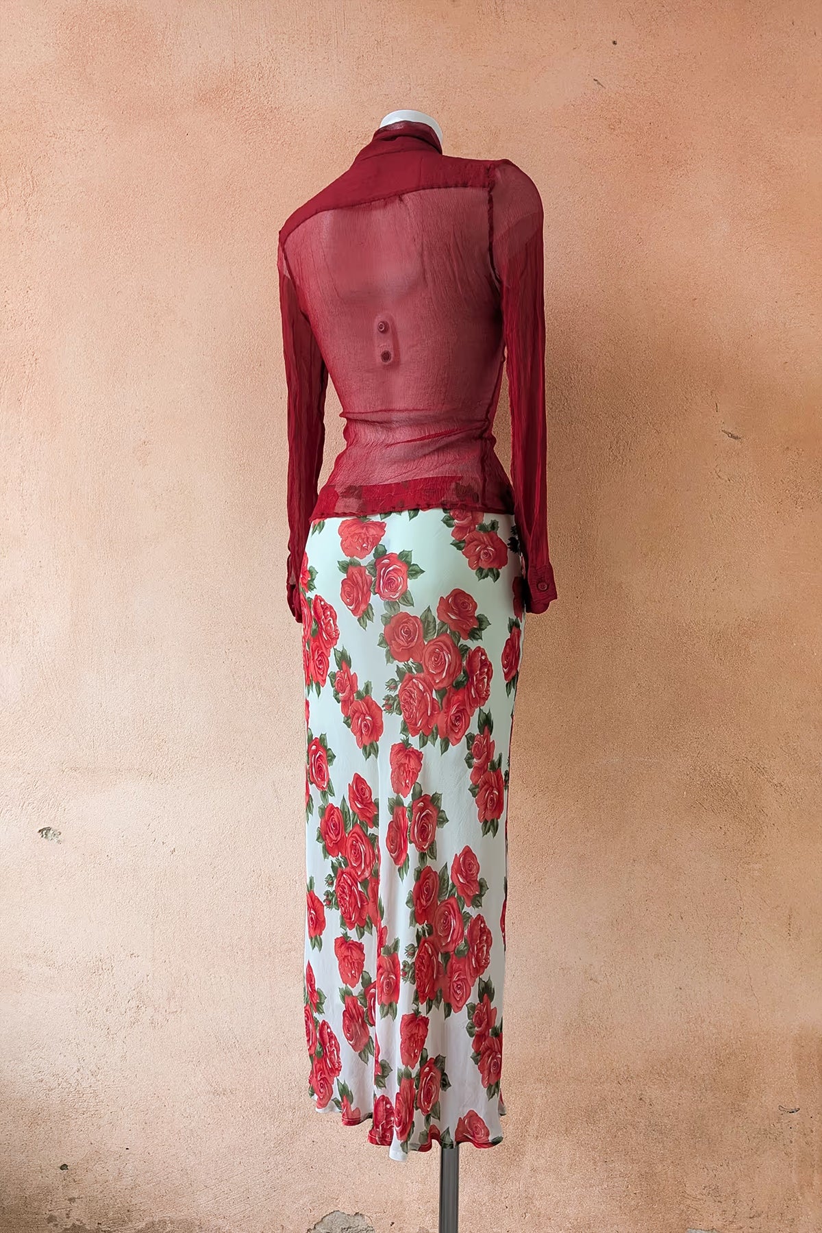 The Max & Co. Burgundy Silk Tie-Neck Blouse
