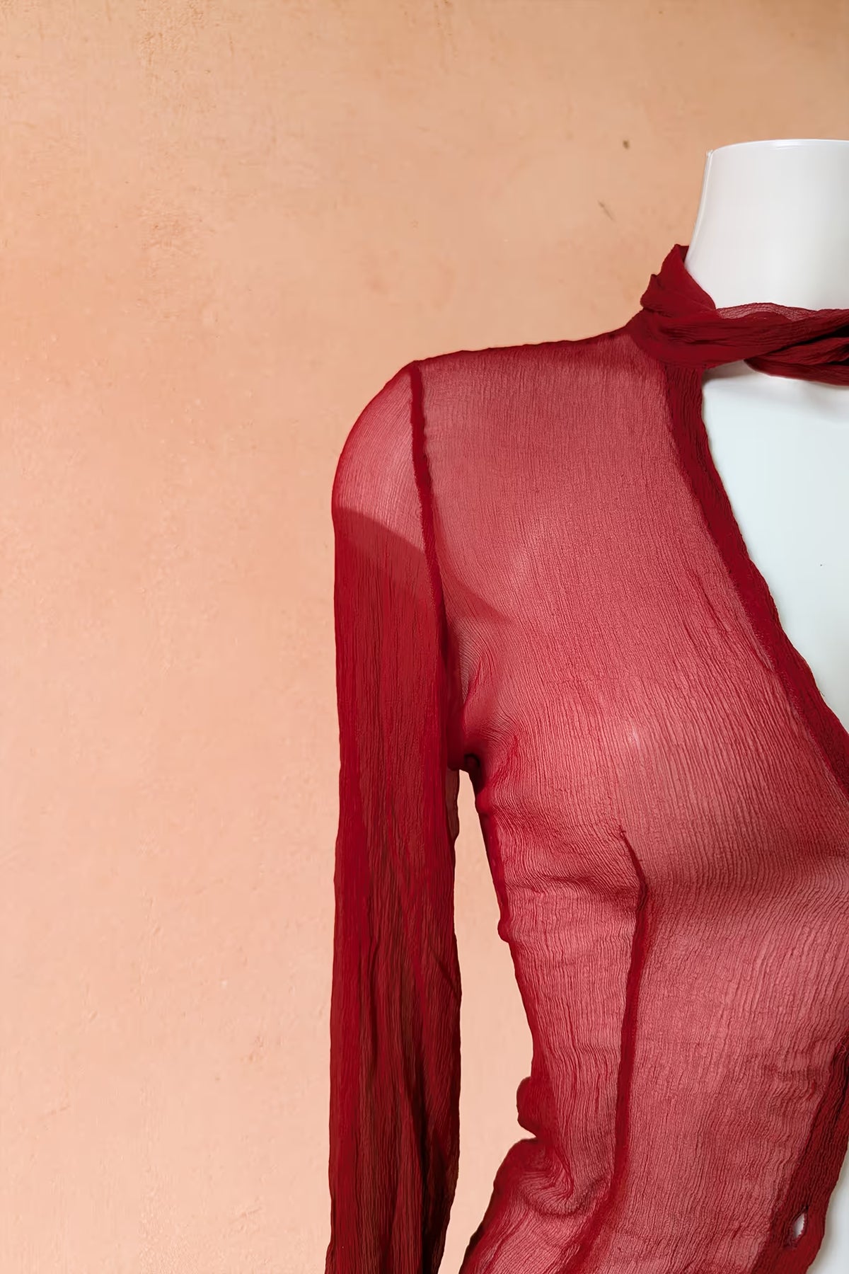 The Max & Co. Burgundy Silk Tie-Neck Blouse