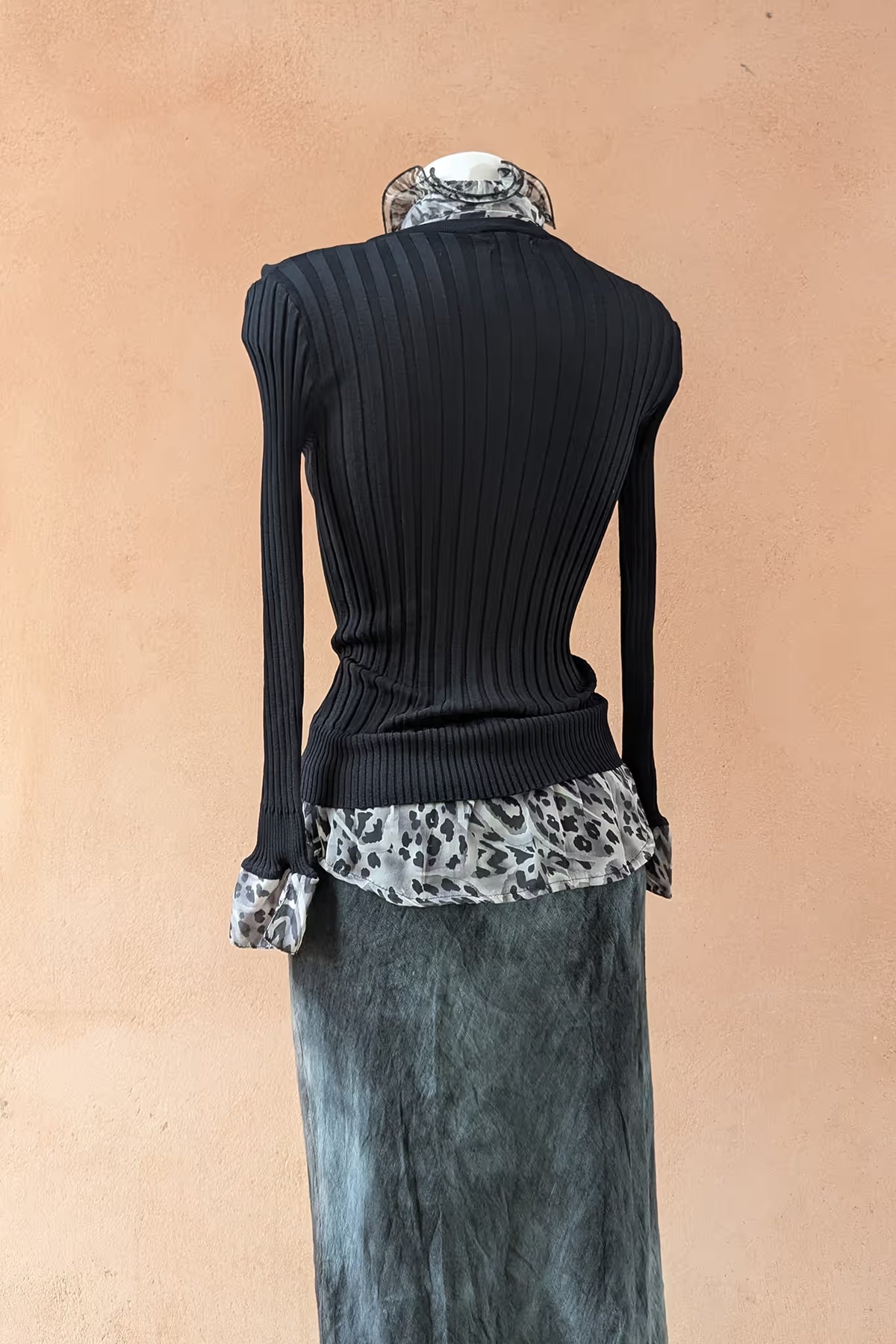 The Mottled Grey Linen Maxi Skirt