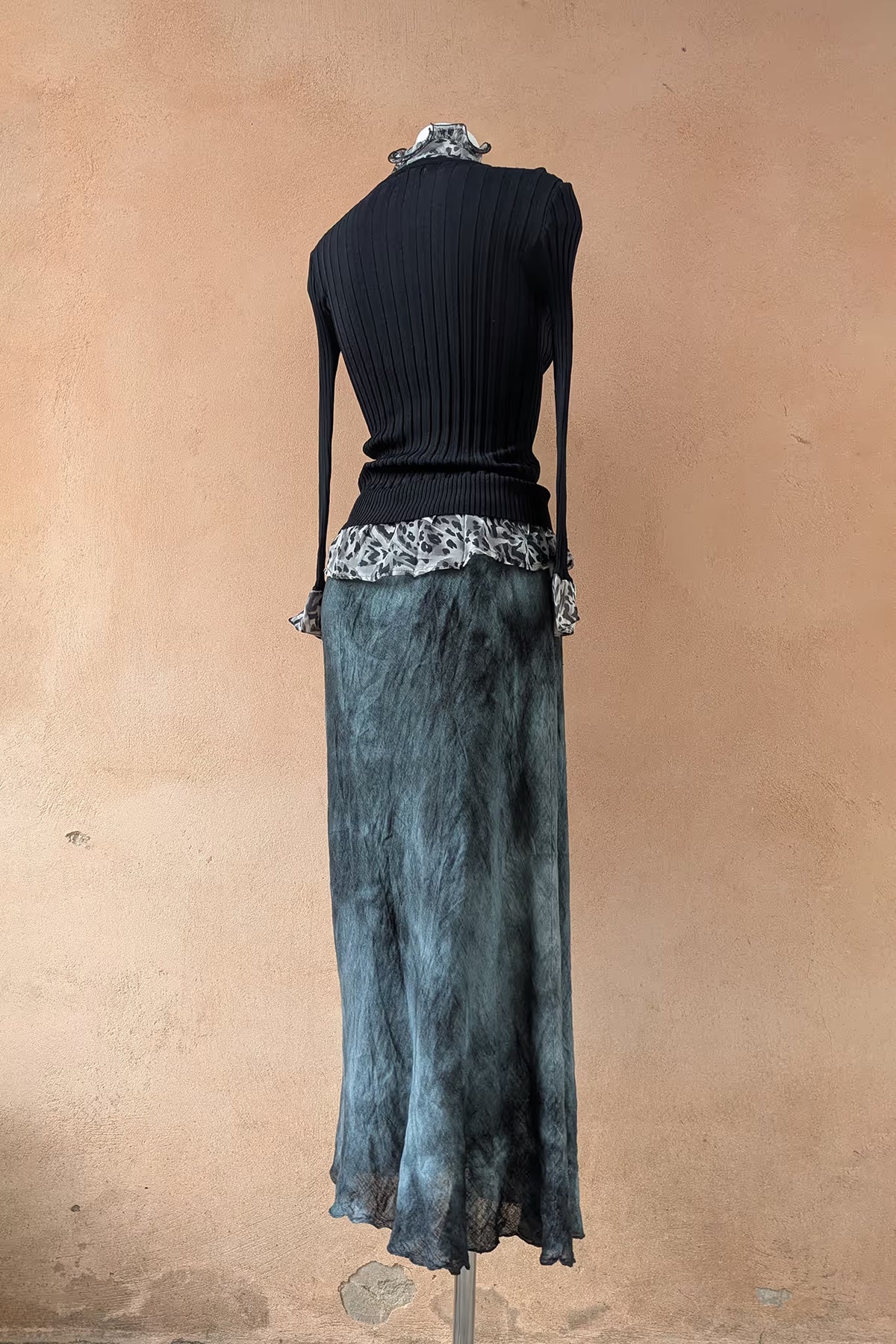 The Mottled Grey Linen Maxi Skirt