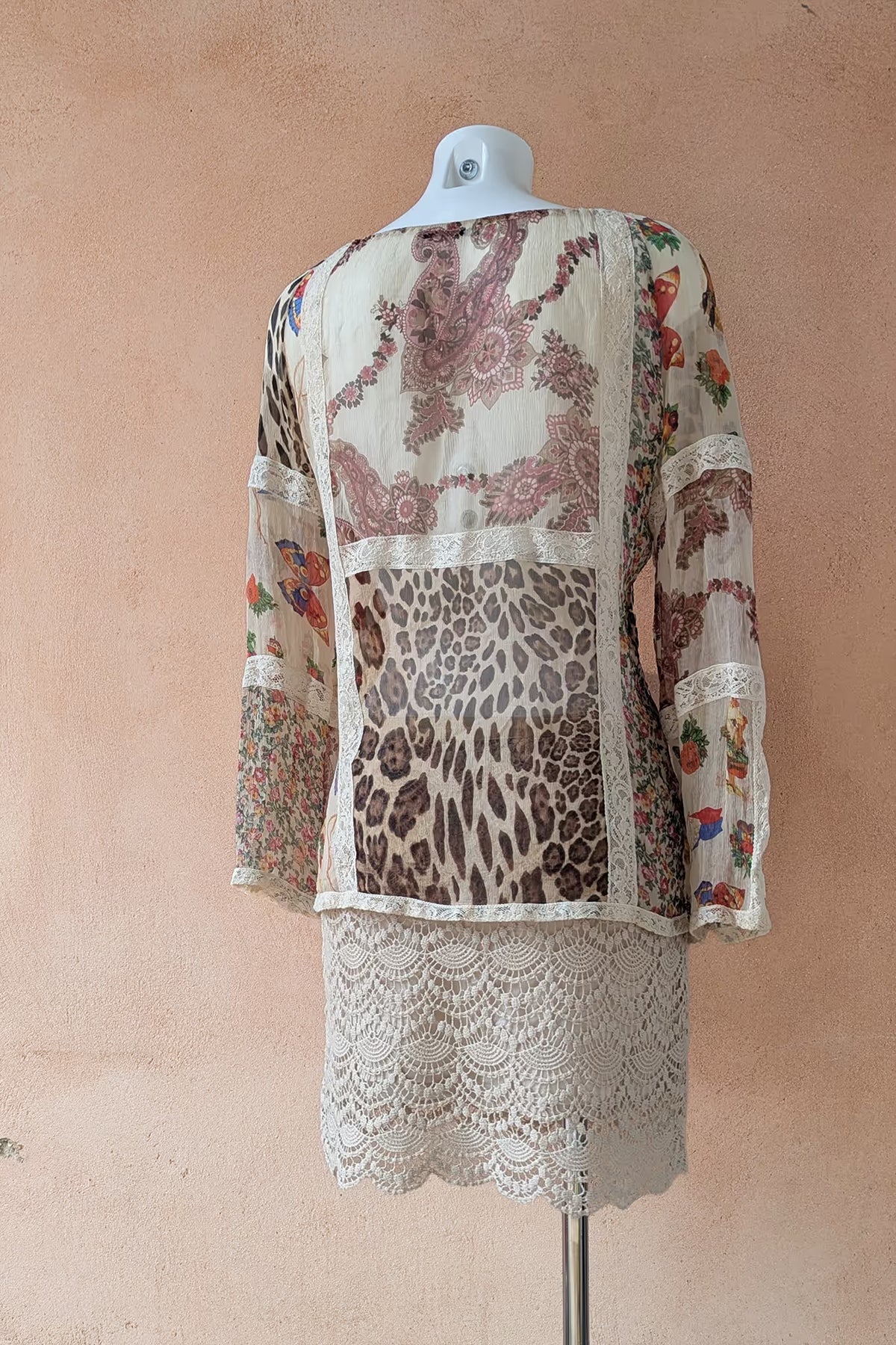 The Leopard Paisley Patchwork Silk Blouse
