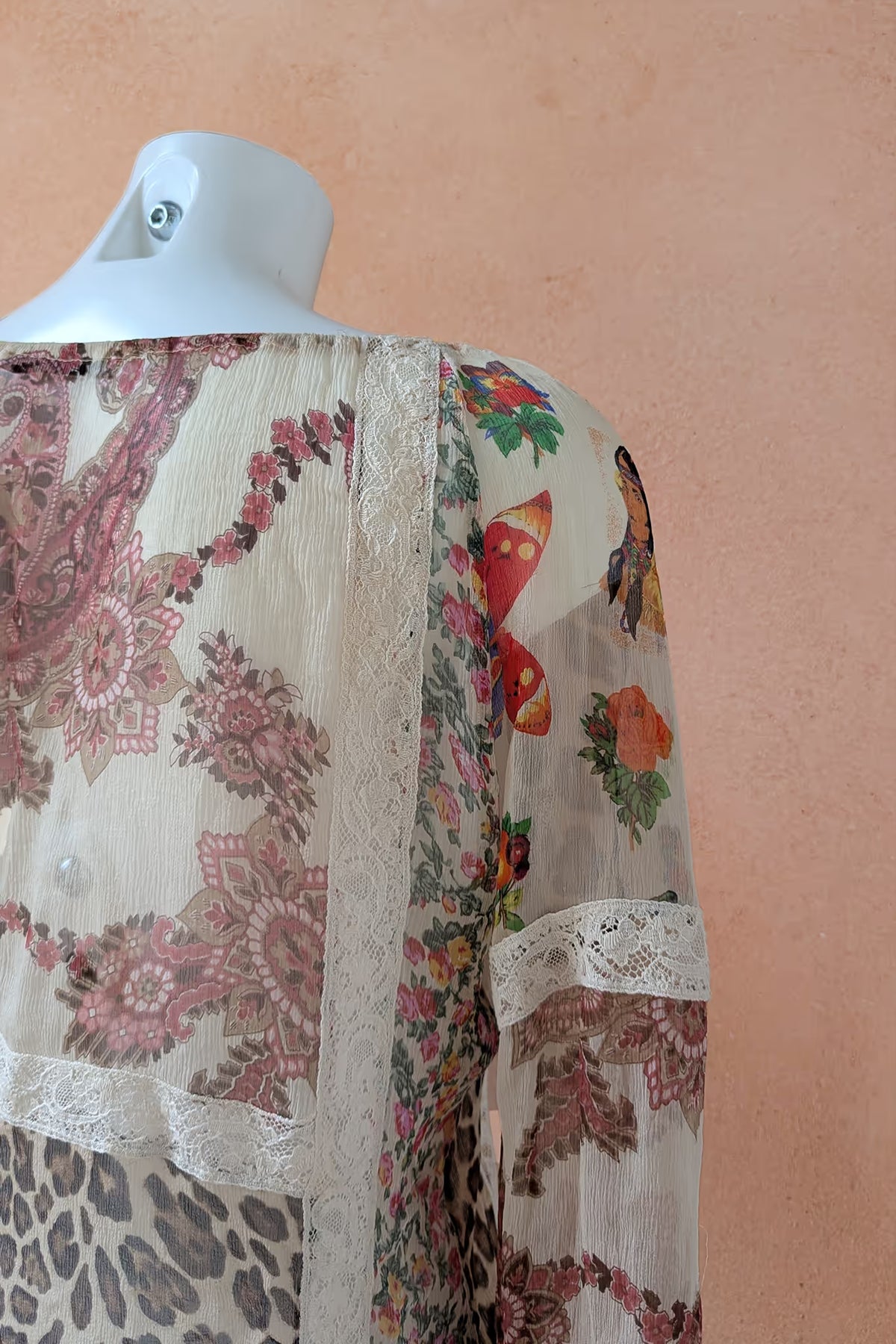 The Leopard Paisley Patchwork Silk Blouse