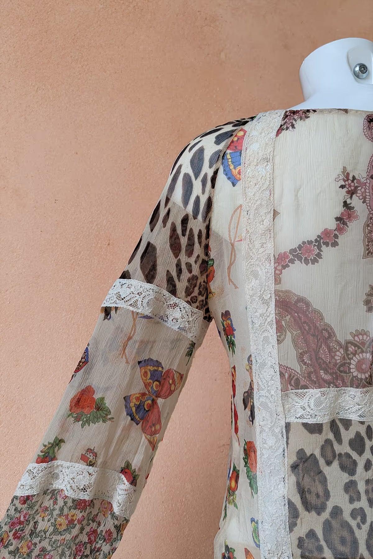 The Leopard Paisley Patchwork Silk Blouse