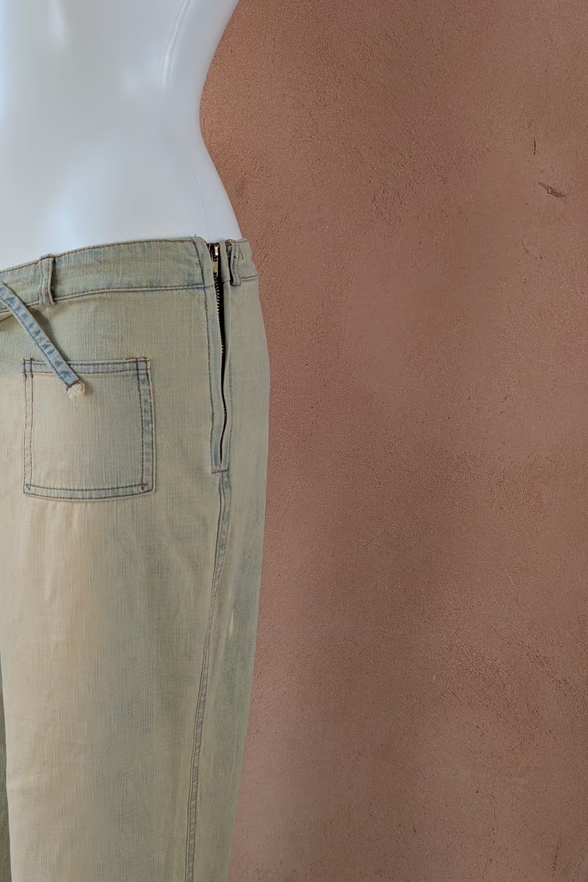 The Washed Lace-Up Flared Jeans