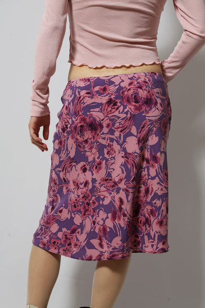 The Purple-Pink Silk Mini Skirt