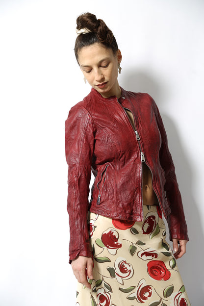 The Burgundy Leather Jacket