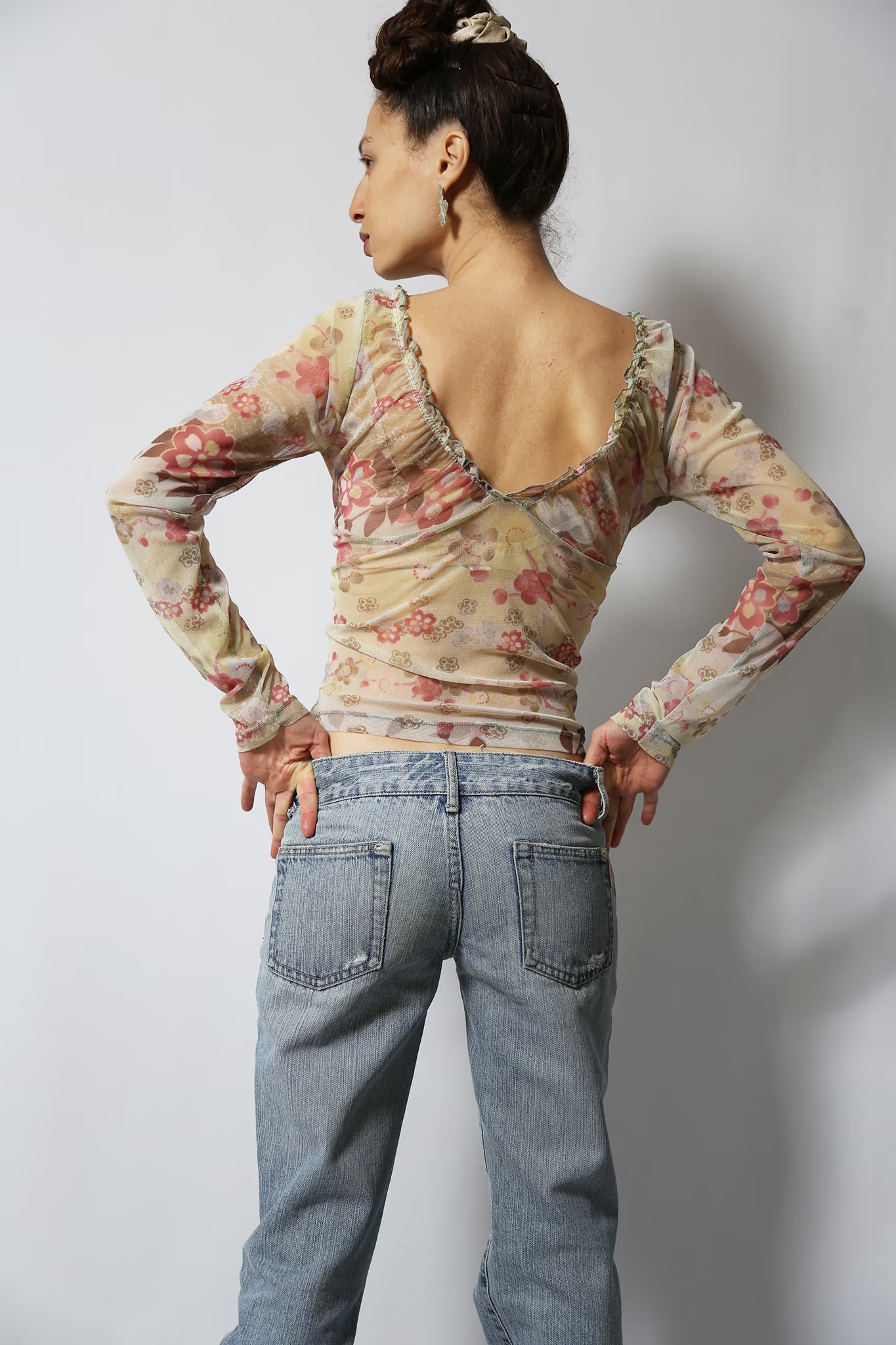 The Pastel Floral Mesh Top