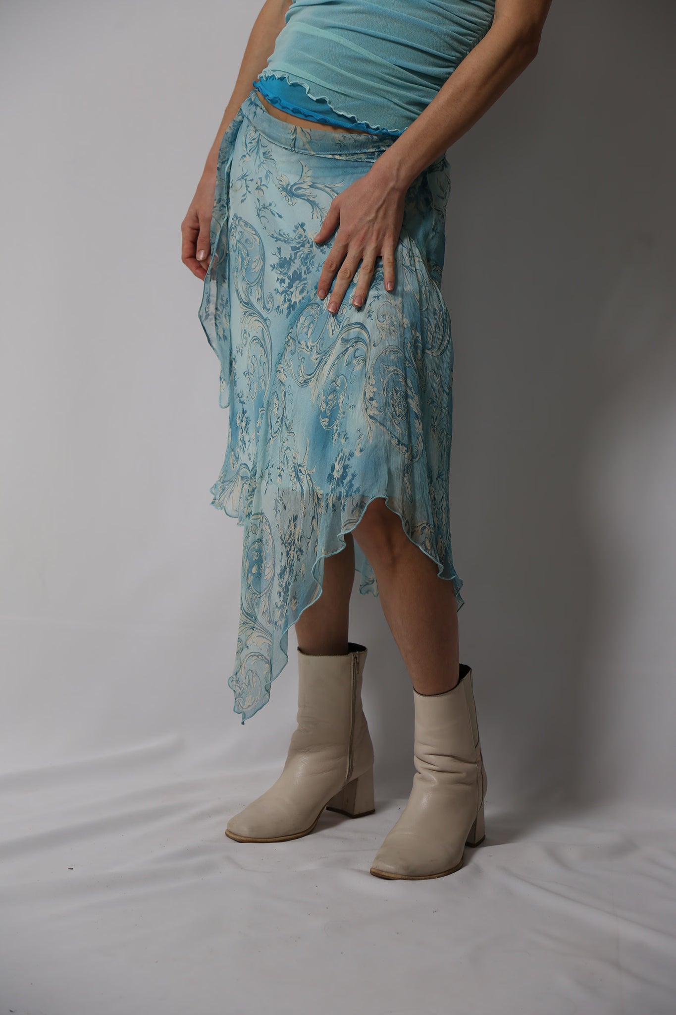 Oviesse Turquoise Silk Fairy Skirt