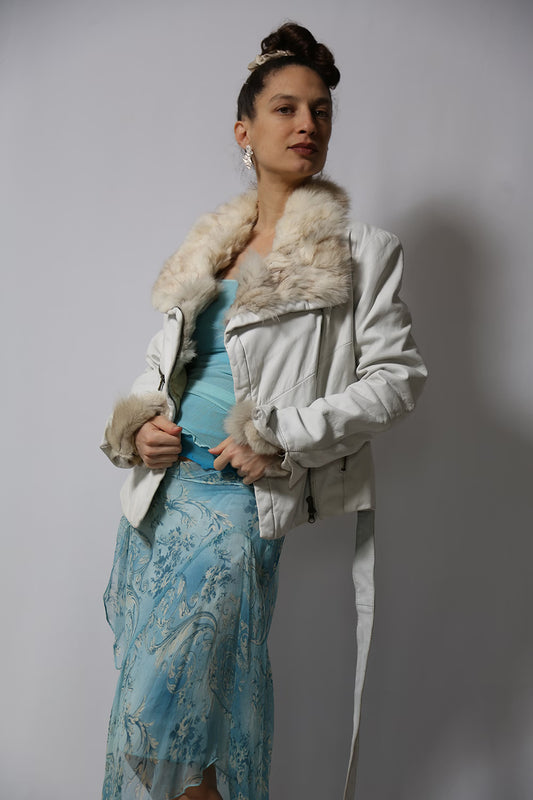 The Beige Leather & Fur Coat