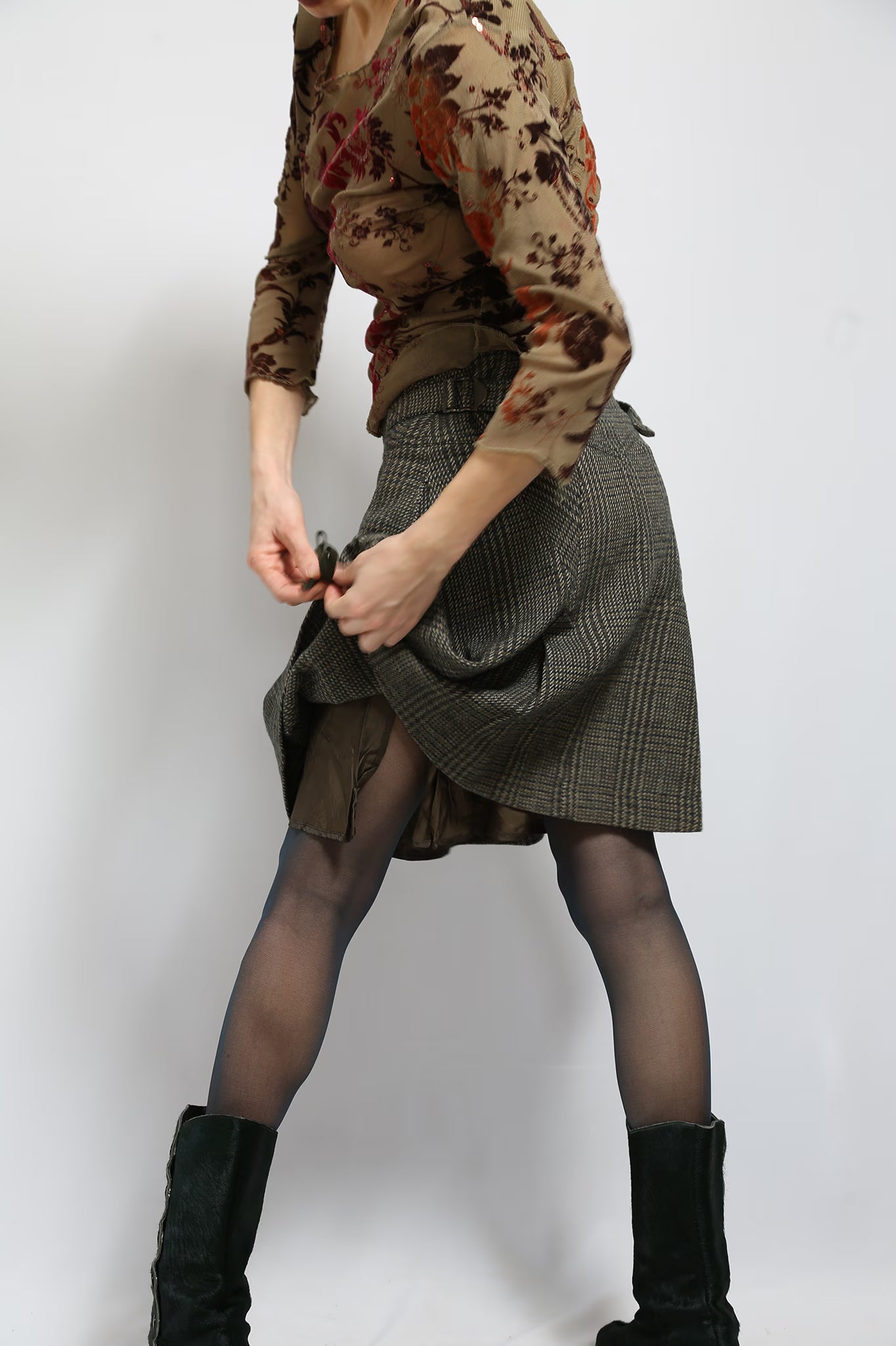 Max & Co Pleated Wool Mini Skirt