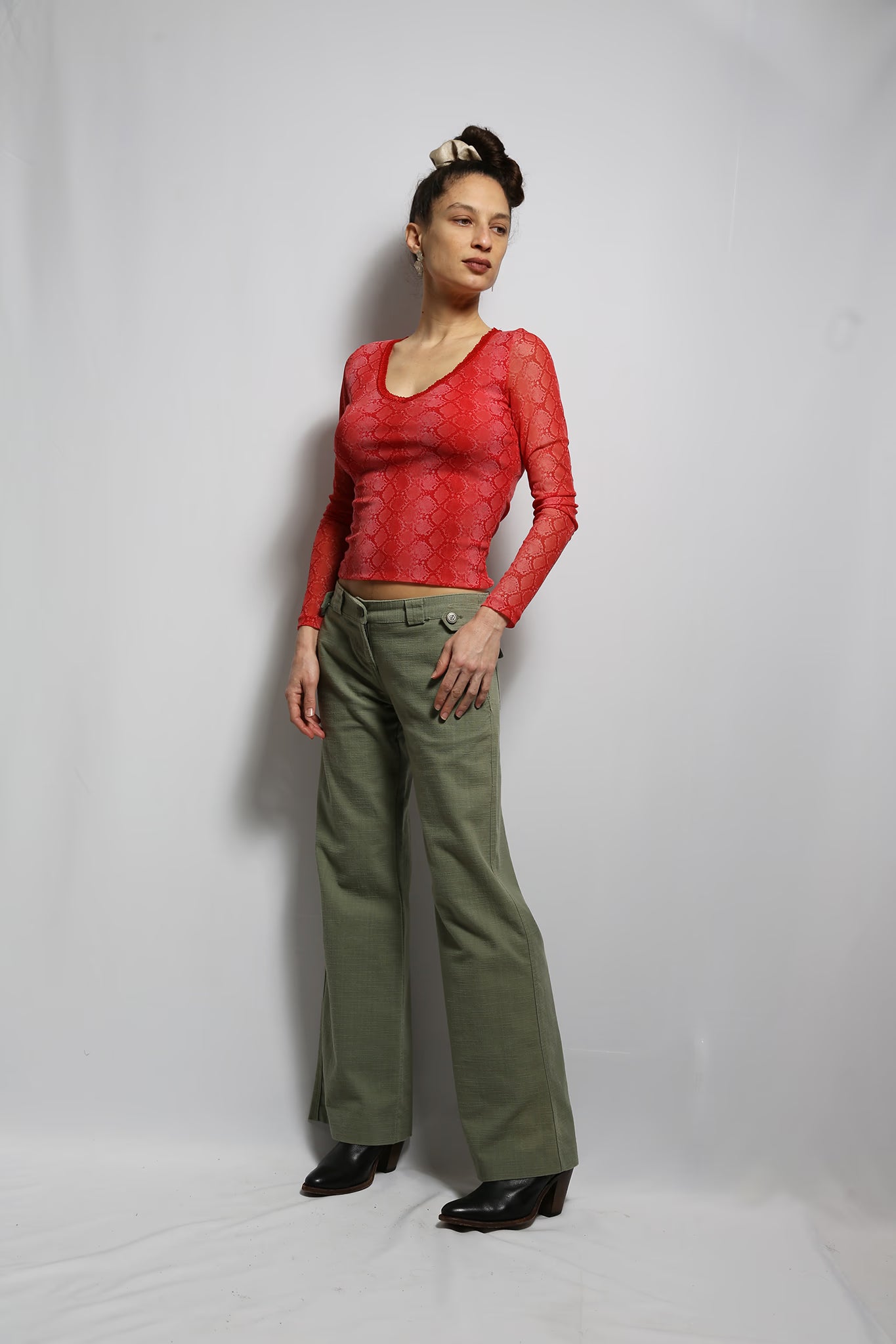 The Red Snake Mesh Top