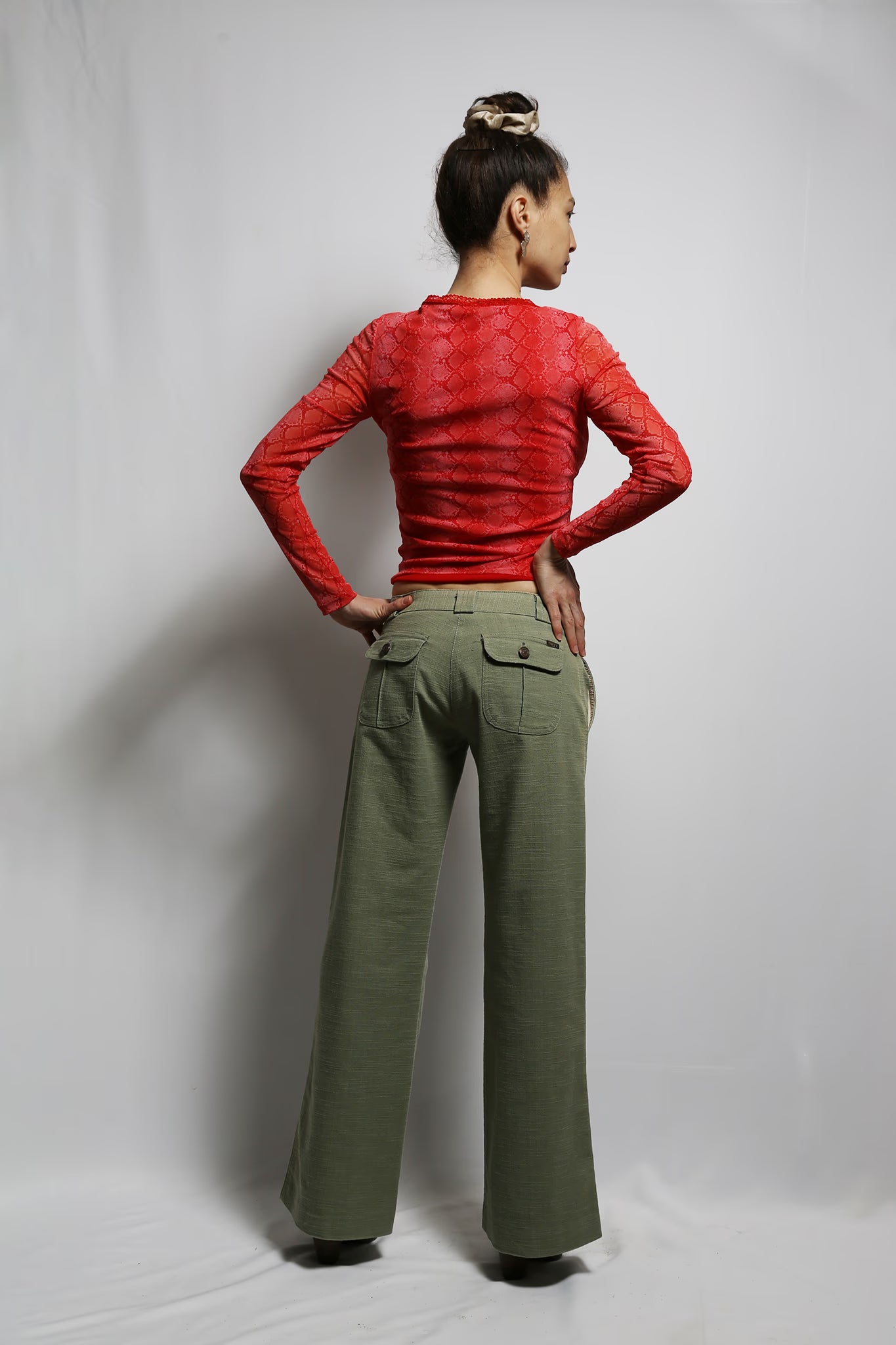 The Red Snake Mesh Top