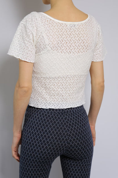 The White Cropped Lace Top