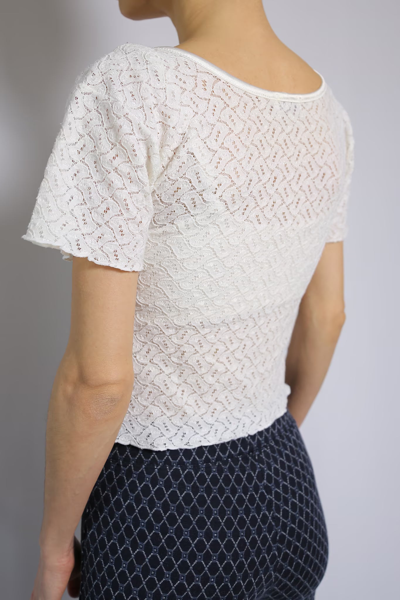 The White Cropped Lace Top
