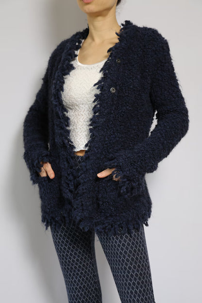 The Deep Blue Wool Cardigan