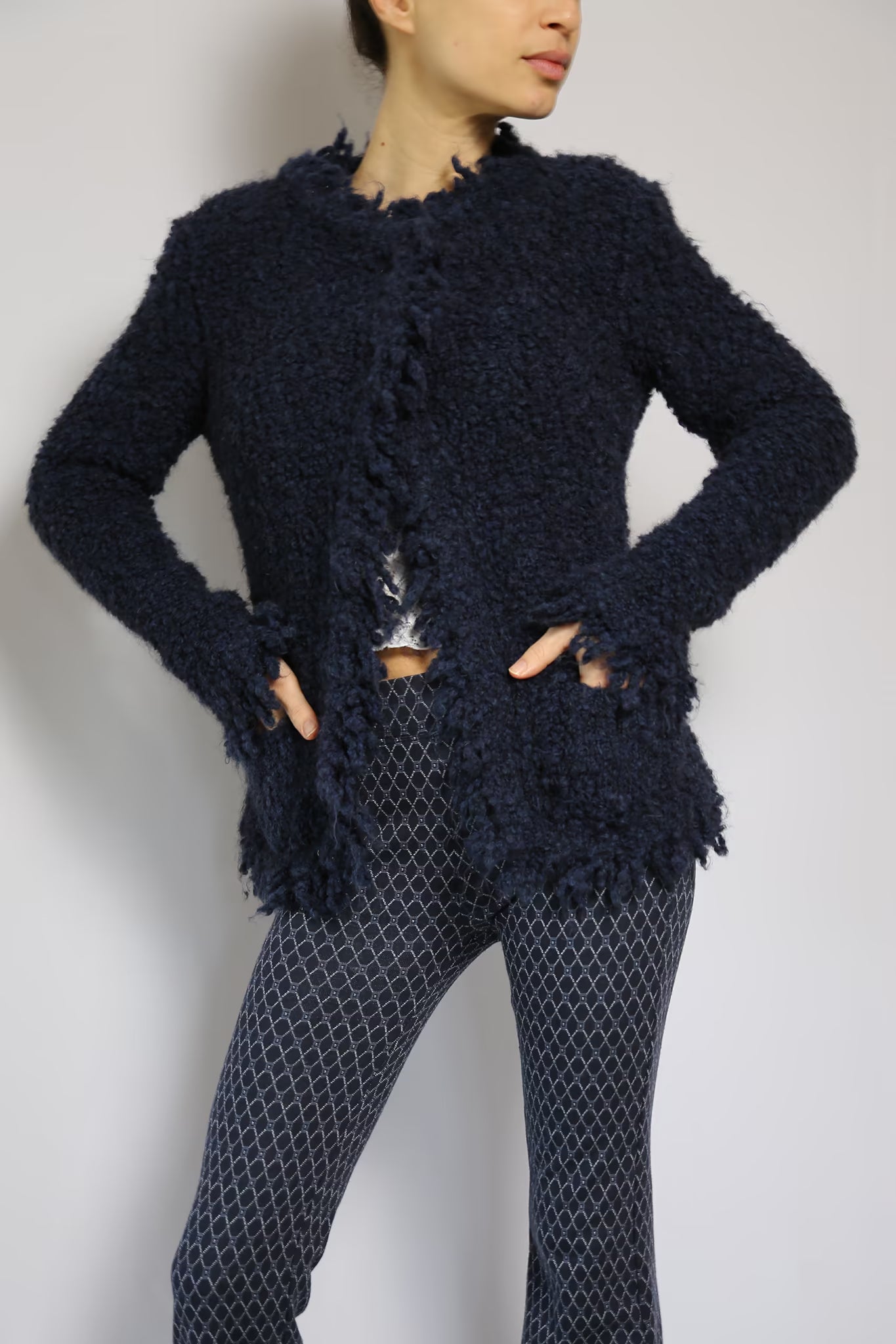 The Deep Blue Wool Cardigan