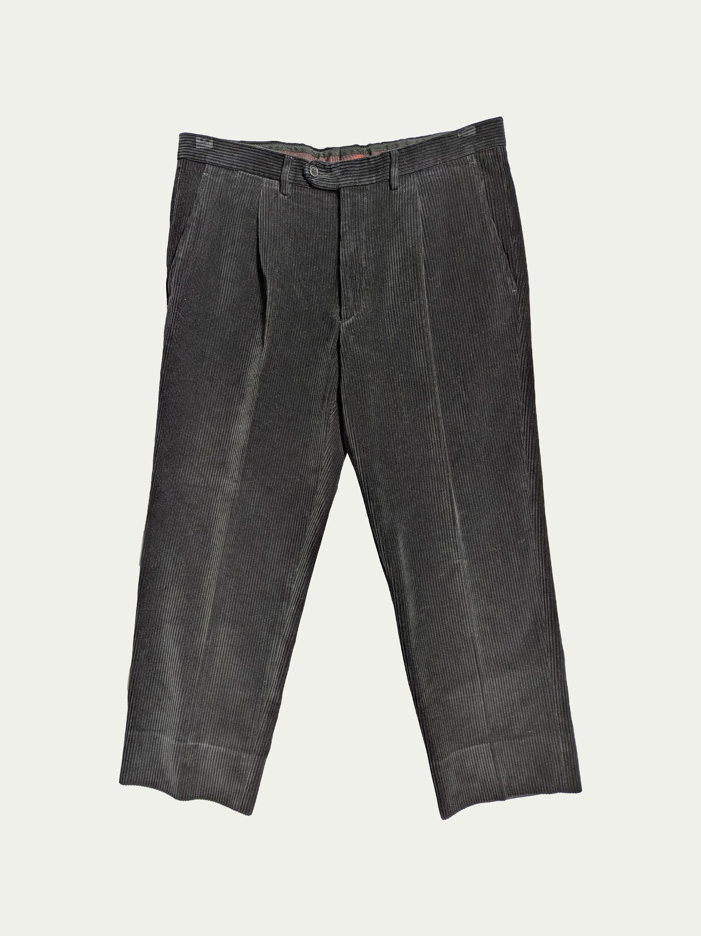 The Black Corduroy Pleated Pants