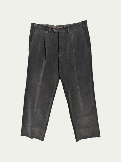 The Black Corduroy Pleated Pants